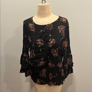 Tribal Black Floral Women's Blouse
